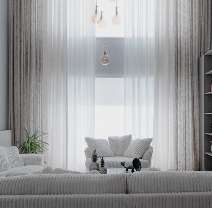 Salon clair, lumière naturelle
